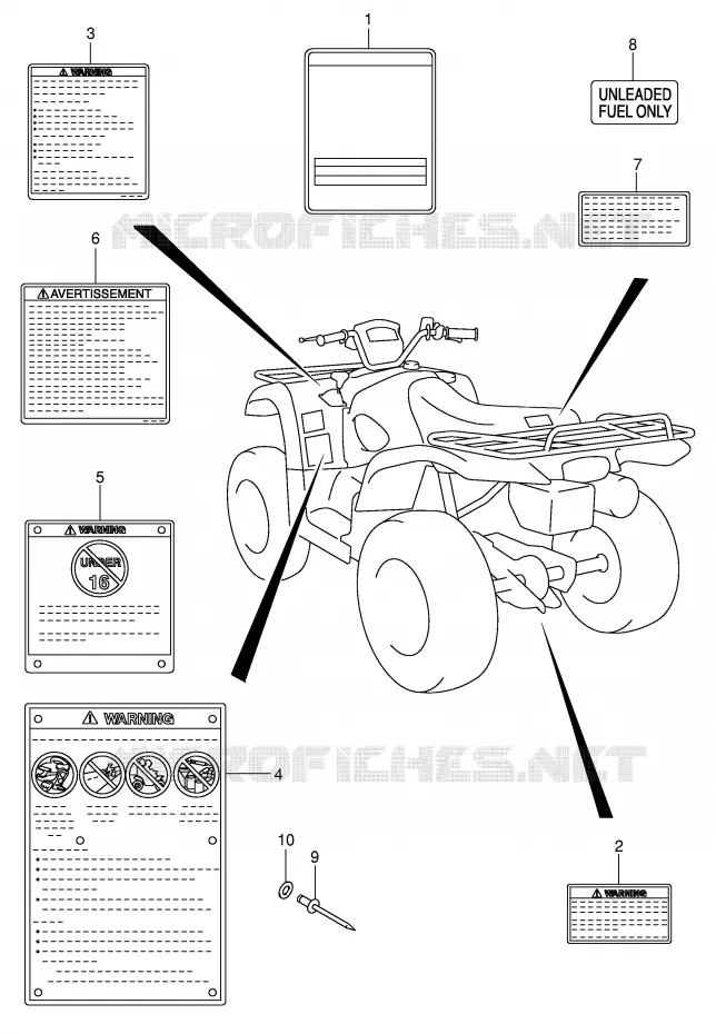 LABEL Suzuki QUAD 500 KINGQUAD 2004  LT-A500FK4(P28/P33)