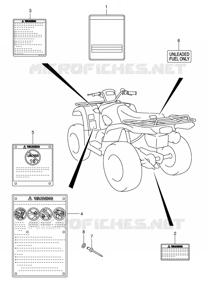 LABEL Suzuki QUAD 500 VINSON 2004  LT-A500FK4(P24)