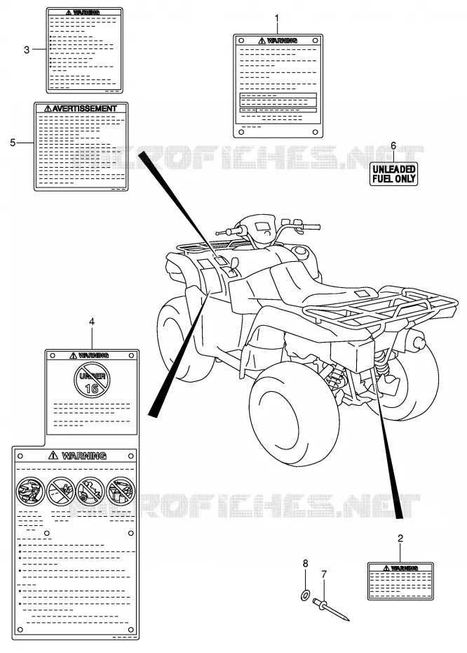 LABEL Suzuki QUAD 700 KINGQUAD 2005  LT-A700XK5(E17)