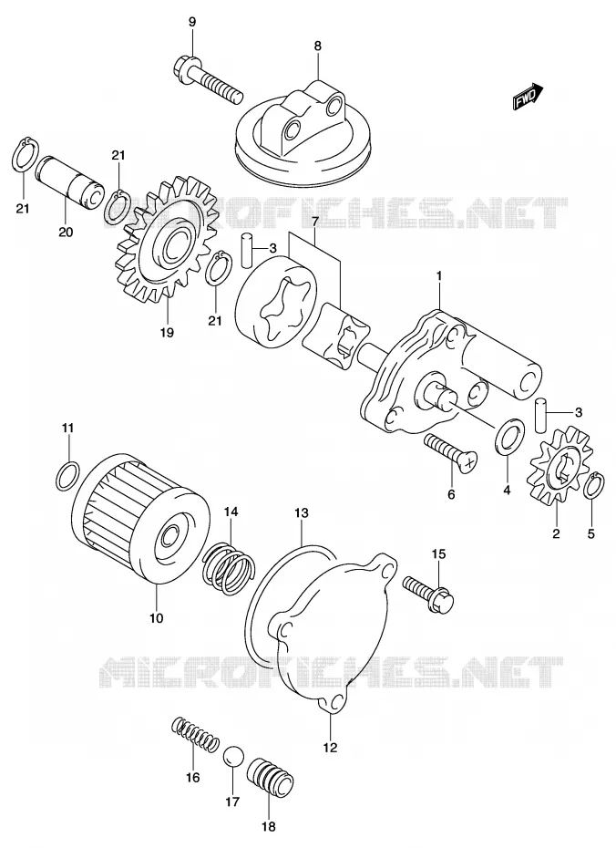 OIL PUMP Suzuki QUAD 400 QUADSPORT 2004  LT-Z400ZK4(E3/E28)