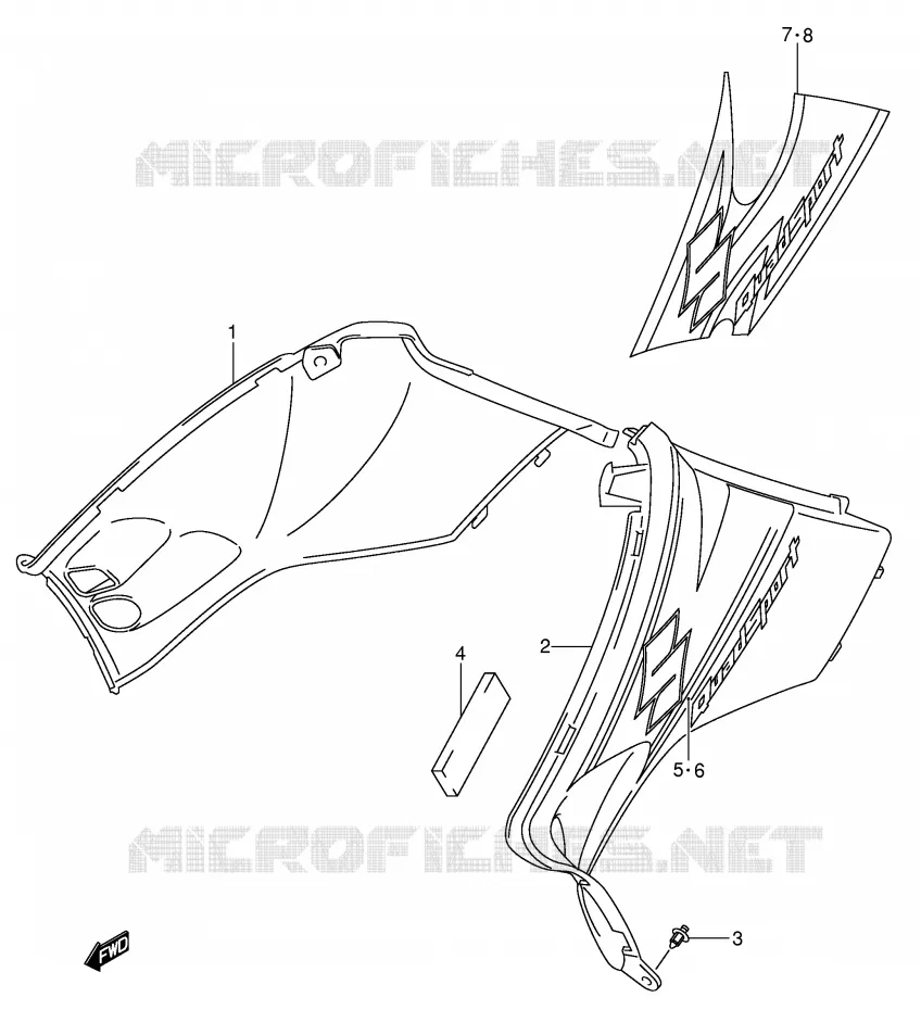 REAR FAIRING (MODEL K3/K4) Suzuki QUAD 400 QUADSPORT 2007  LT-Z400K7(E3/E28)