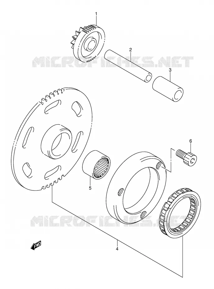 STARTER MOTOR CLUTCH Suzuki QUAD 250 OZARK 2002  LT-F250K2(E17)