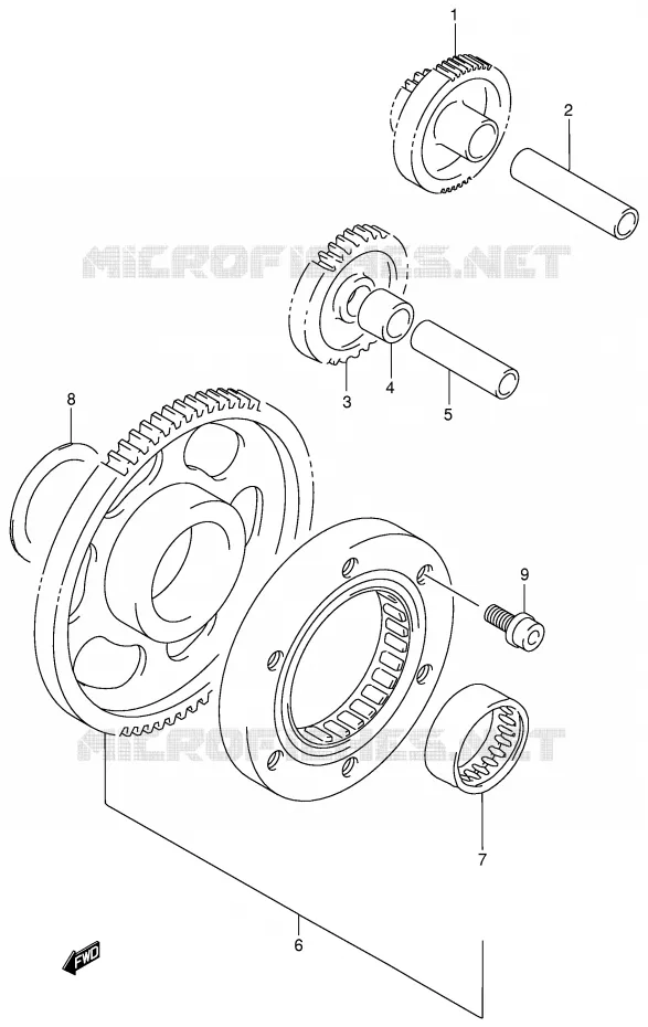 STARTER MOTOR CLUTCH Suzuki QUAD 500 KINGQUAD 2000  LT-A500FY(E3/E28)