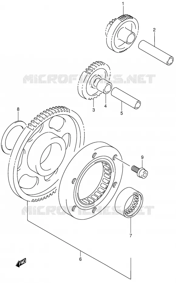 STARTER MOTOR CLUTCH Suzuki QUAD 500 VINSON 2005  LT-F500FK5(P28/P33)