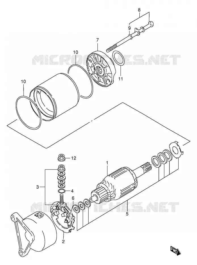 STARTER MOTOR (MODEL V/W/X) Suzuki QUAD 160 OZARK 1999  LT-F160X(P24)