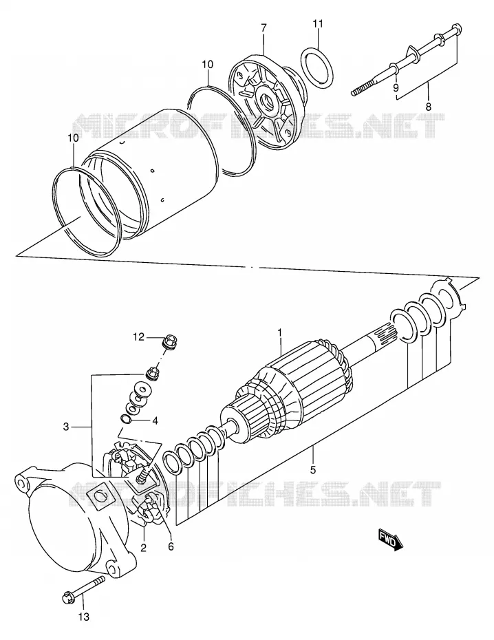 STARTER MOTOR (MODEL X) Suzuki QUAD 250 OZARK 2002  LT-F250FK2(E24)
