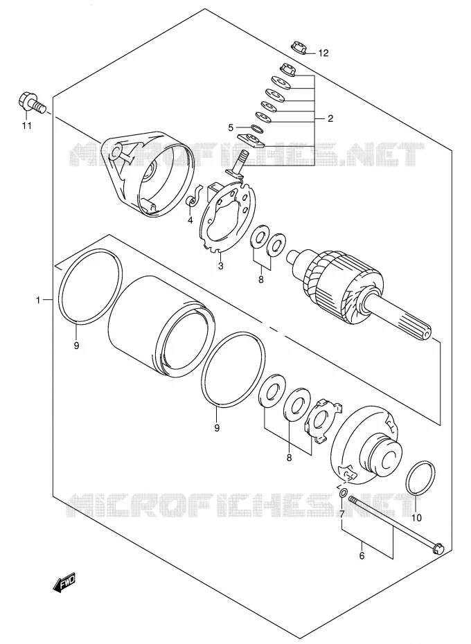 STARTER MOTOR (MODEL Y/K1/K2/K4) Suzuki QUAD 300 KINGQUAD 2002  LT-F300FK2(E24)