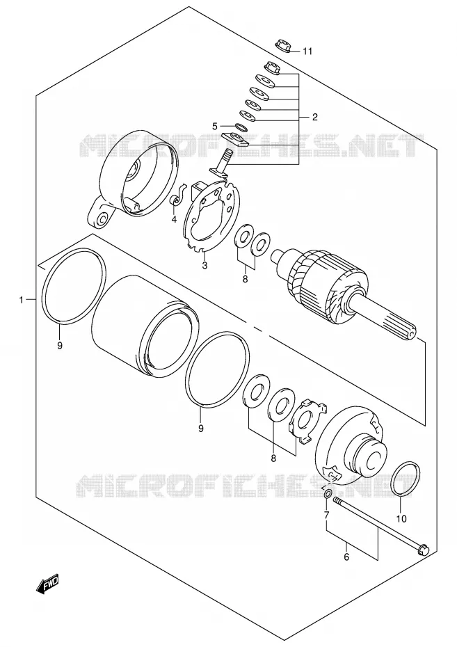STARTER MOTOR (MODEL Y/K1/K2) Suzuki QUAD 160 OZARK 1999  LT-F160X(P24)
