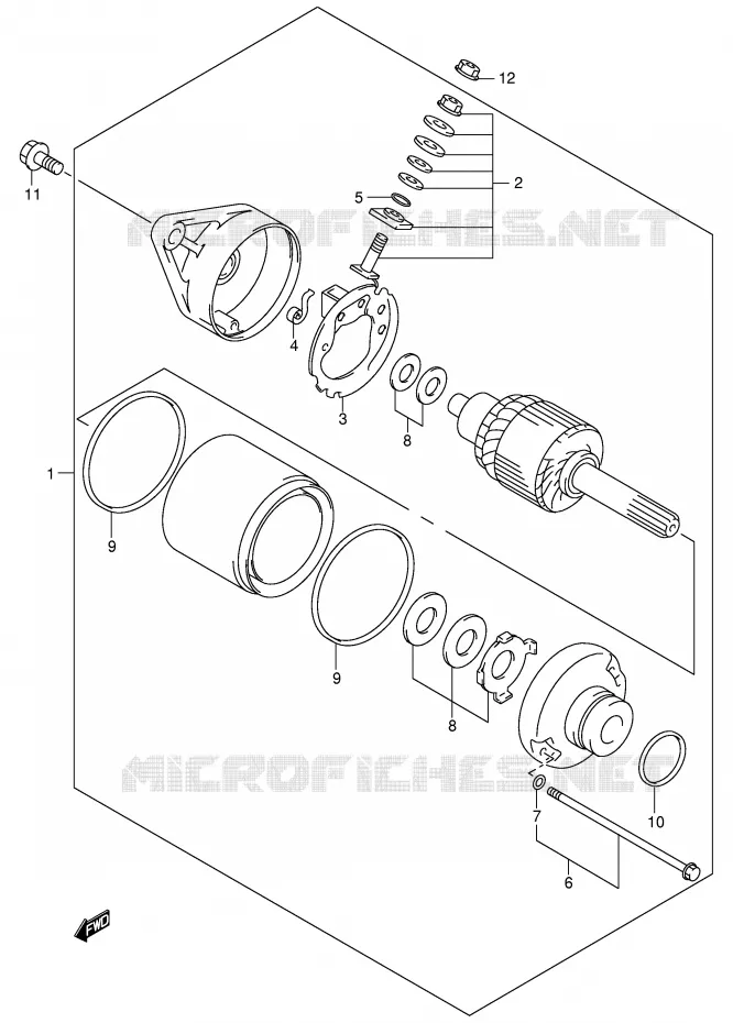 STARTER MOTOR (MODEL Y/K1/K2) Suzuki QUAD 250 OZARK 2002  LT-F250FK2(E24)