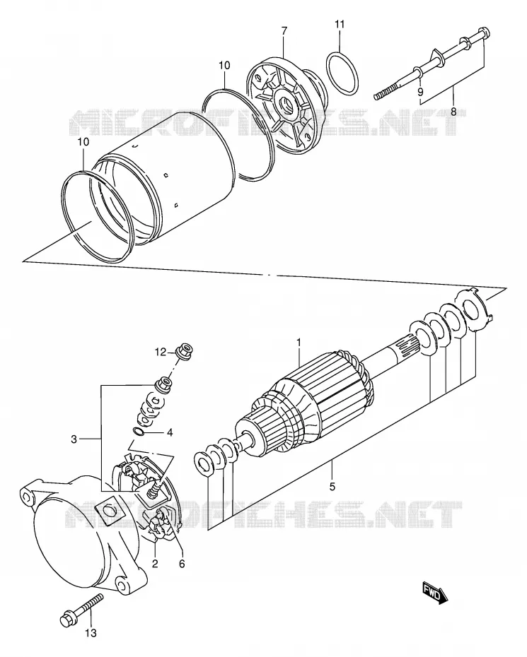 STARTER MOTOR Suzuki QUAD 300 KINGQUAD 1997  LT-F4WDXV(E17)