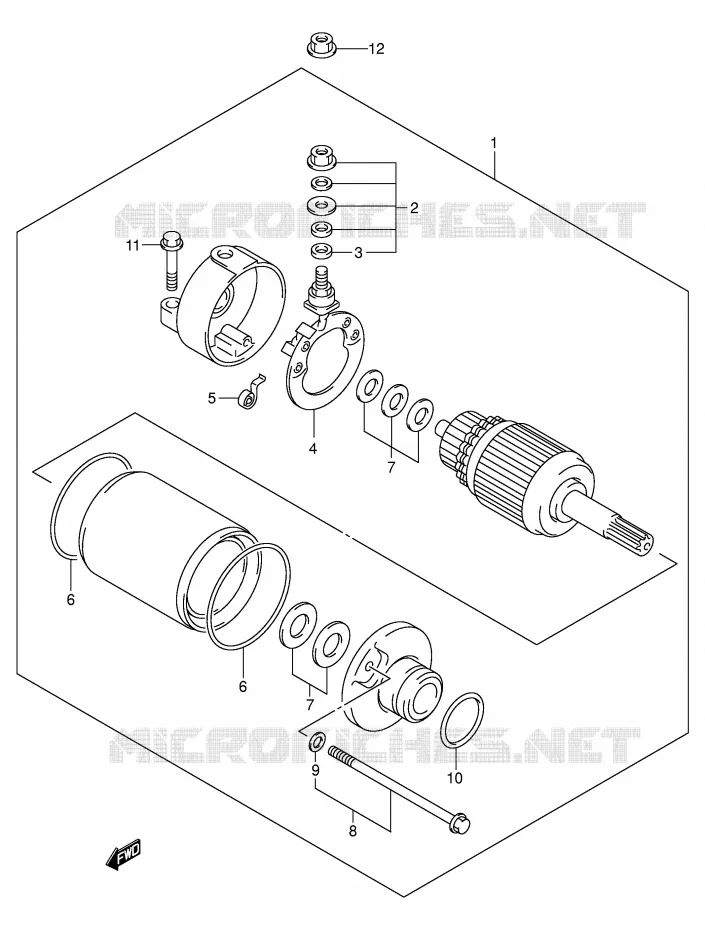 STARTER MOTOR Suzuki QUAD 400 QUADSPORT 2004  LT-Z400K4(E3/E28)