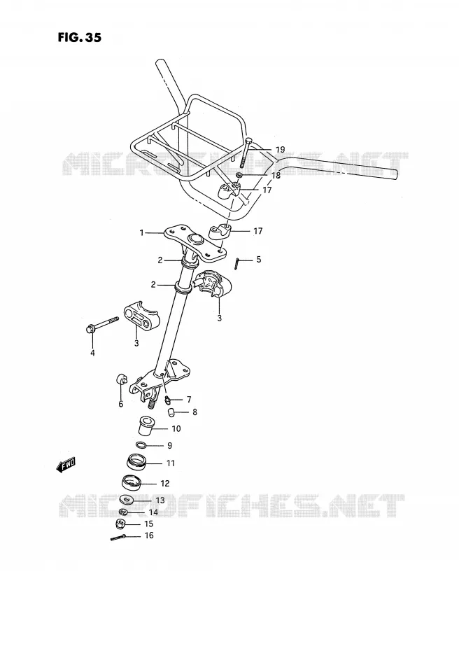 STEERING COLUMN Suzuki QUAD 250 KINGQUAD 1993  LT-F4WDP(E2)