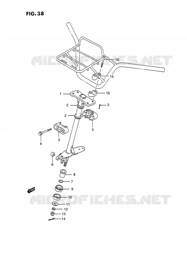 STEERING COLUMN Suzuki QUAD 300 KINGQUAD 1993  LT-F4WDXP(E2)