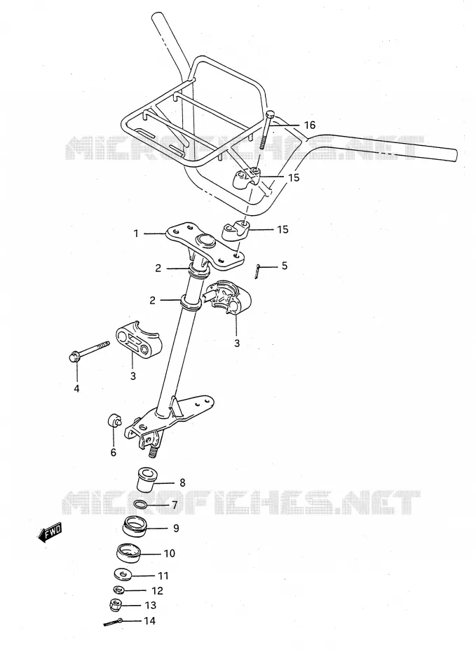 STEERING COLUMN Suzuki QUAD 300 KINGQUAD 1993  LT-F4WDXP(E28)