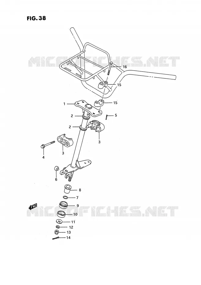 STEERING COLUMN Suzuki QUAD 300 KINGQUAD 1993  LT-F4WDXP(E3)