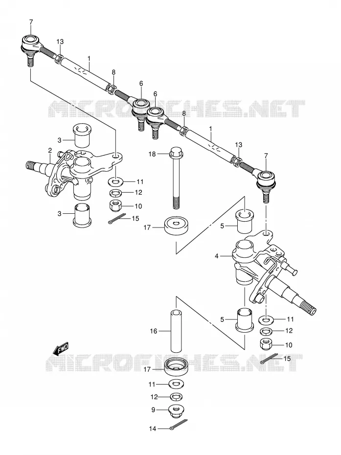 STEERING LINKAGE - HUB Suzuki QUAD 50 MINIQUAD-SPORT 2002  LT-A50K2(P2)