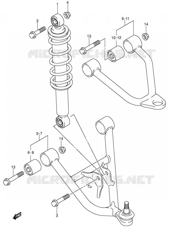 SUSPENSION ARM (MODEL K2/K3/K4) Suzuki QUAD 250 OZARK 2004  LT-F250K4(E3/E28)