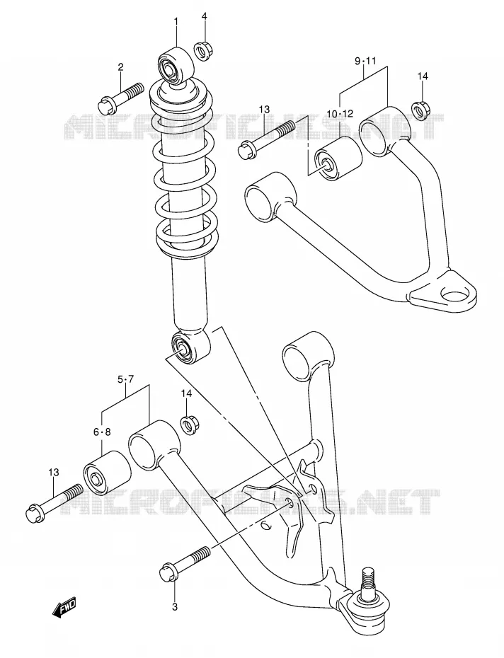 SUSPENSION ARM (MODEL K2/K3/K4) Suzuki QUAD 250 OZARK 2005  LT-F250K5(E17)