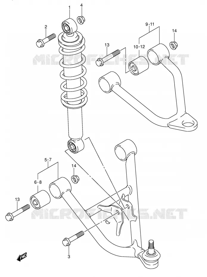 SUSPENSION ARM (MODEL K5/K6) Suzuki QUAD 250 OZARK 2005  LT-F250K5(E3/E28)