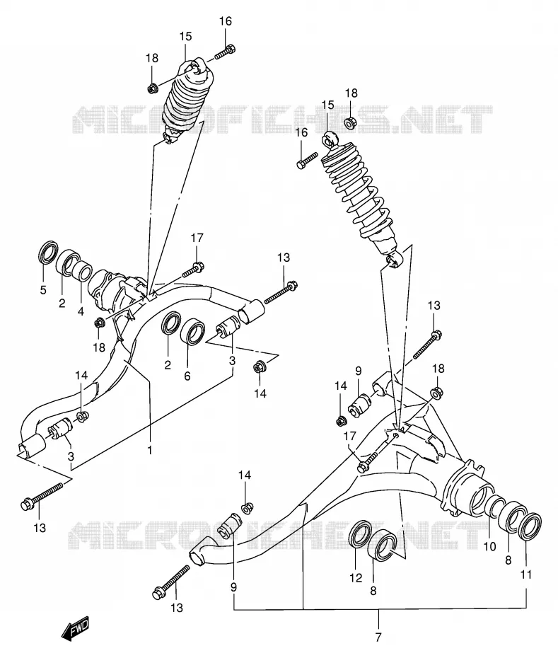SUSPENSION ARM Suzuki QUAD 250 OZARK 1998  LT-F250W(E24)