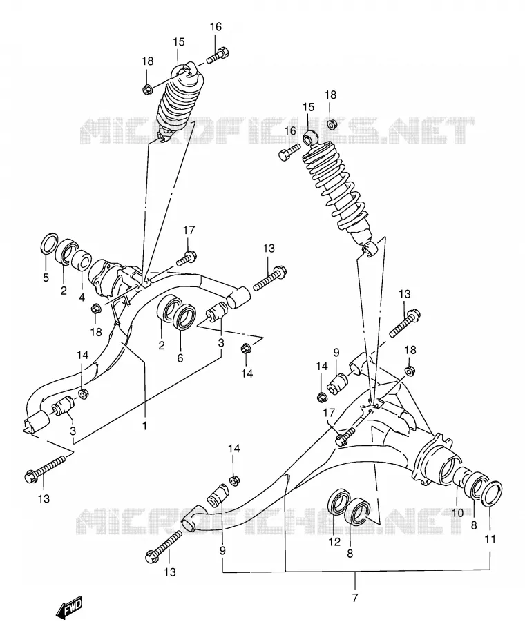 SUSPENSION ARM Suzuki QUAD 250 OZARK 2001  LT-F250K1(E24)