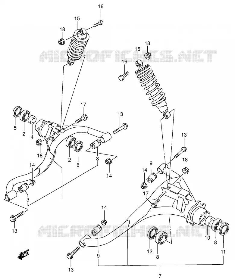 SUSPENSION ARM Suzuki QUAD 300 KINGQUAD 1999  LT-F300FX(E3/E28)