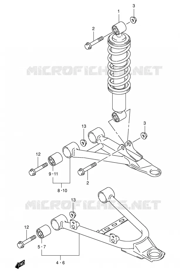 SUSPENSION ARM Suzuki QUAD 400 EIGER 2003  LT-A400FK3(P3/P28)