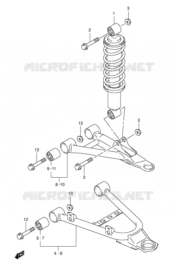 SUSPENSION ARM Suzuki QUAD 400 EIGER 2006  LT-F400FK6(P3/P28)