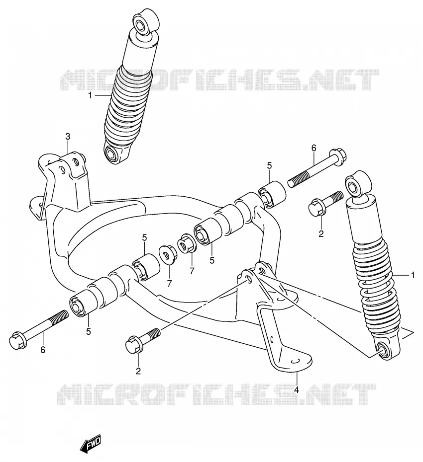 SUSPENSION ARM Suzuki QUAD 50 MINIQUAD-SPORT 2002  LT-A50K2(P3/P28)