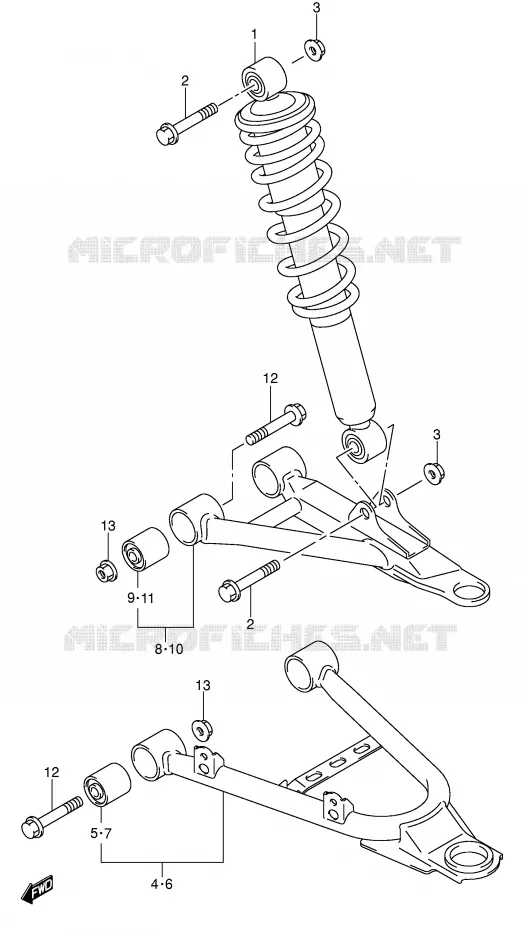 SUSPENSION ARM Suzuki QUAD 500 VINSON 2002  LT-A500FK2(E3/E28)