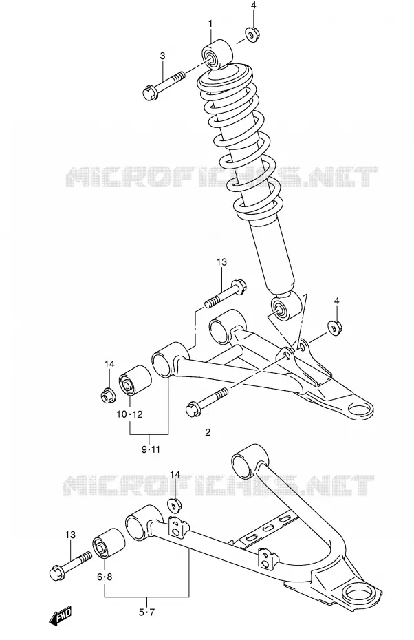 SUSPENSION ARM Suzuki QUAD 500 VINSON 2004  LT-A500FK4(P28/P33)