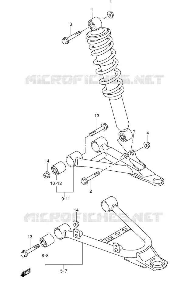 SUSPENSION ARM Suzuki QUAD 500 VINSON 2005  LT-F500FK5(P28/P33)