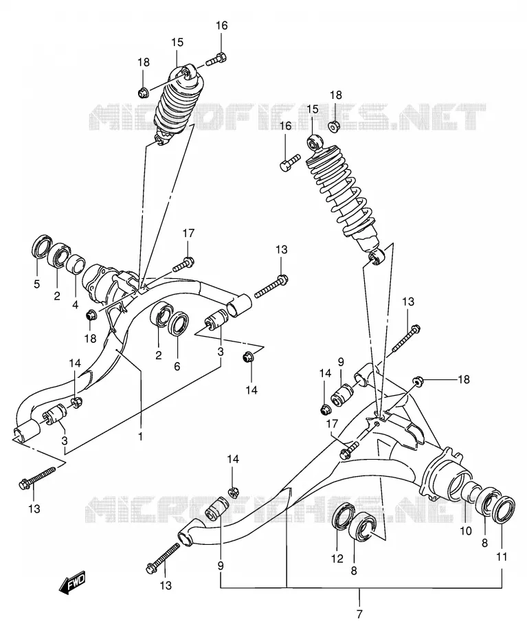 SWINGARM Suzuki QUAD 250 KINGQUAD 1996  LT-F4WDT(E28)