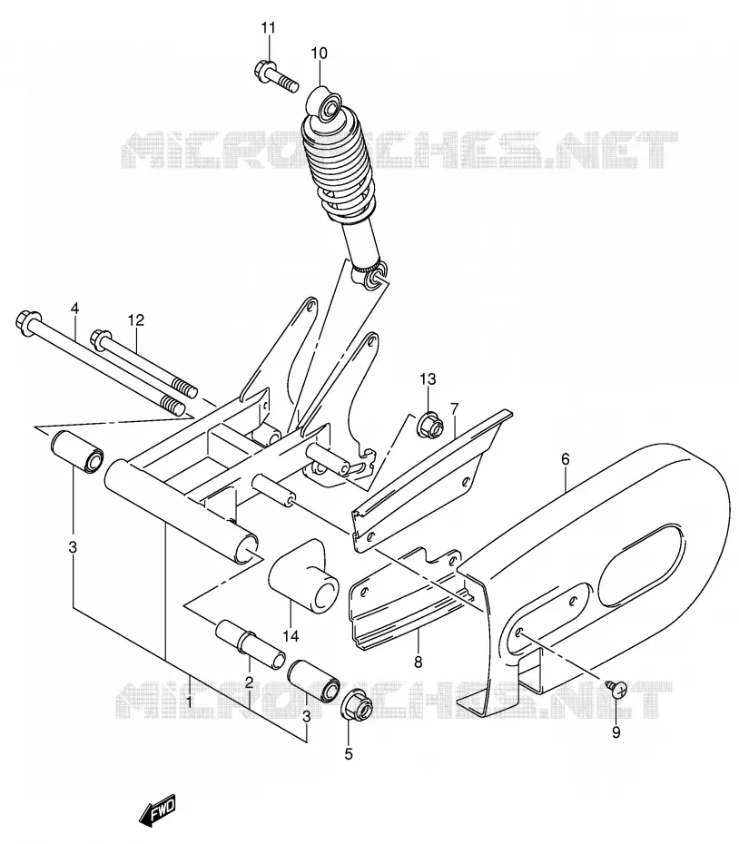 SWINGARM Suzuki QUAD 50 MINIQUAD-SPORT 2004  LT-A50K4(P3/P28)