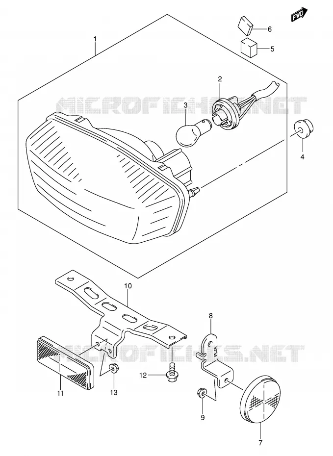 TAIL LIGHT (MODEL K4 E28) Suzuki QUAD 400 QUADSPORT 2003  LT-Z400K3(E3/E28)