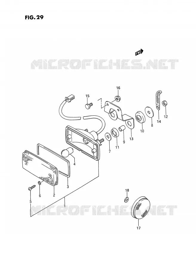 TAIL LIGHT Suzuki QUAD 300 KINGQUAD 1991  LT-F4WDXM(E2)