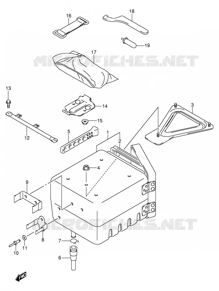 TOOL BOX (MODEL K1/K2) Suzuki QUAD 500 QUADMASTER 2000  LT-F500FY(E3/E28)