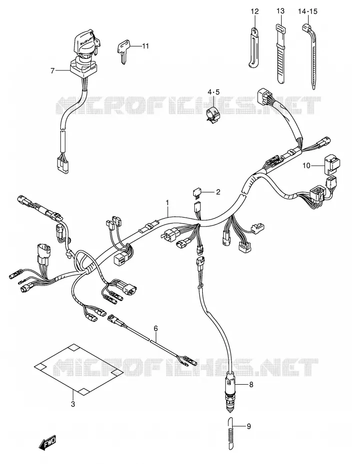 WIRING HARNESS (MODEL K5/K6) Suzuki QUAD 250 OZARK 2002  LT-F250K2(E3/E28)
