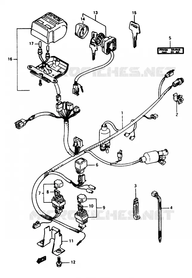 WIRING HARNESS Suzuki QUAD 250 OZARK 1997  LT-F250V
