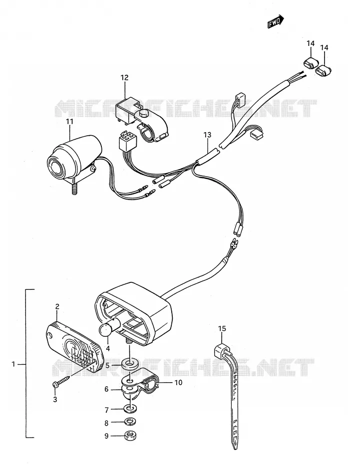 BACKUP LAMP (OPTIONAL) Suzuki QUAD 250 KINGQUAD 1995  LT-F4WDS(E28)