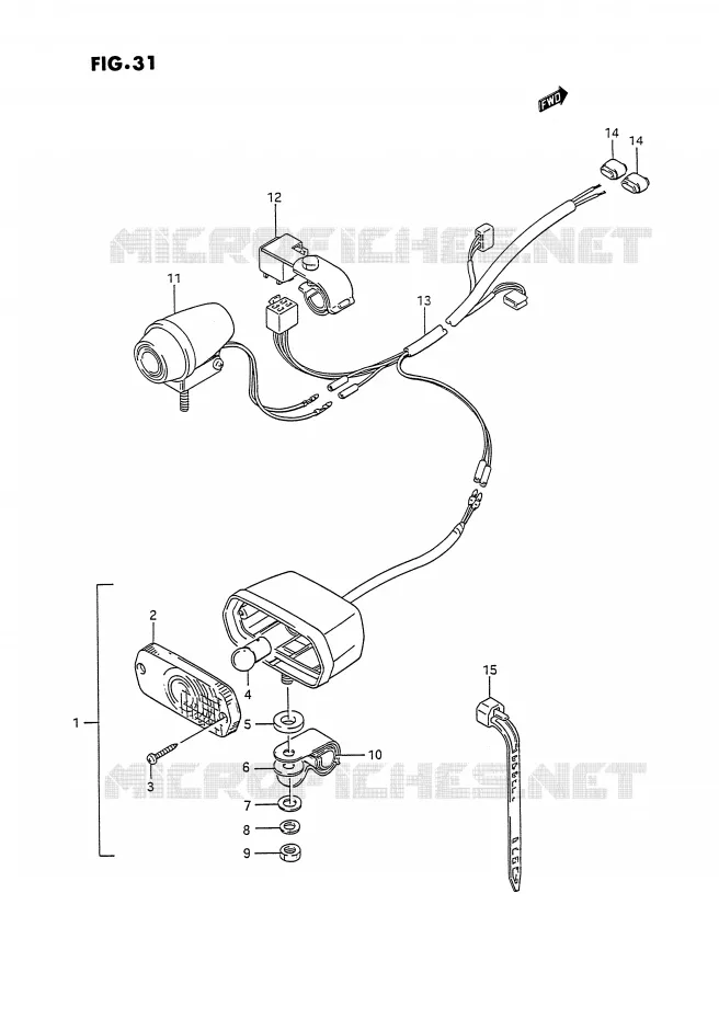 BACKUP LAMP (OPTIONAL) Suzuki QUAD 300 KINGQUAD 1991  LT-F4WDXM(E2)