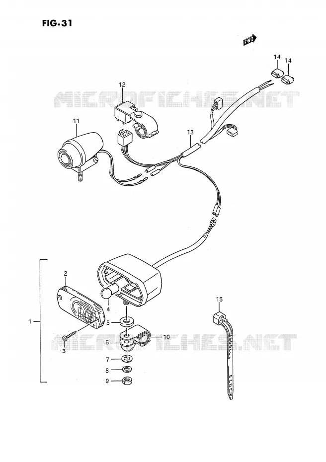 BACKUP LAMP (OPTIONAL) Suzuki QUAD 300 KINGQUAD 1991  LT-F4WDXM(E3)