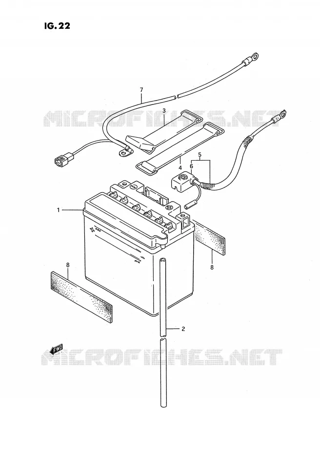 BATTERY Suzuki QUAD 250 OZARK 1993  LT-F250P(E3)