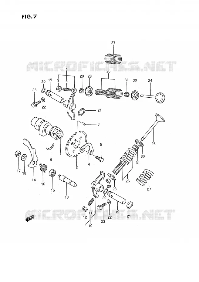 CAM SHAFT - VALVE Suzuki QUAD 250 KINGQUAD 1993  LT-F4WDP(E2)