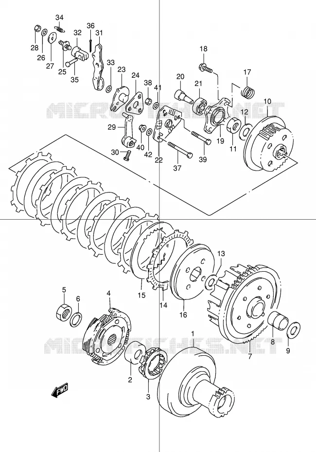 CLUTCH Suzuki QUAD 160 OZARK 2002  LT-F160K2(P24)