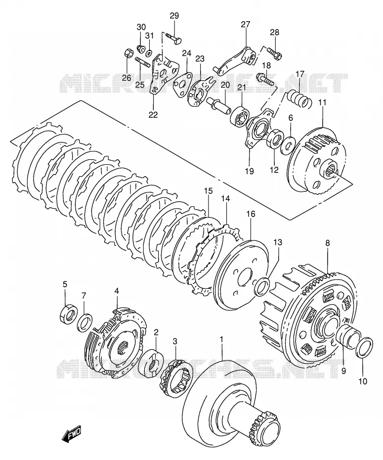 CLUTCH Suzuki QUAD 250 OZARK 2000  LT-F250FY(E24)