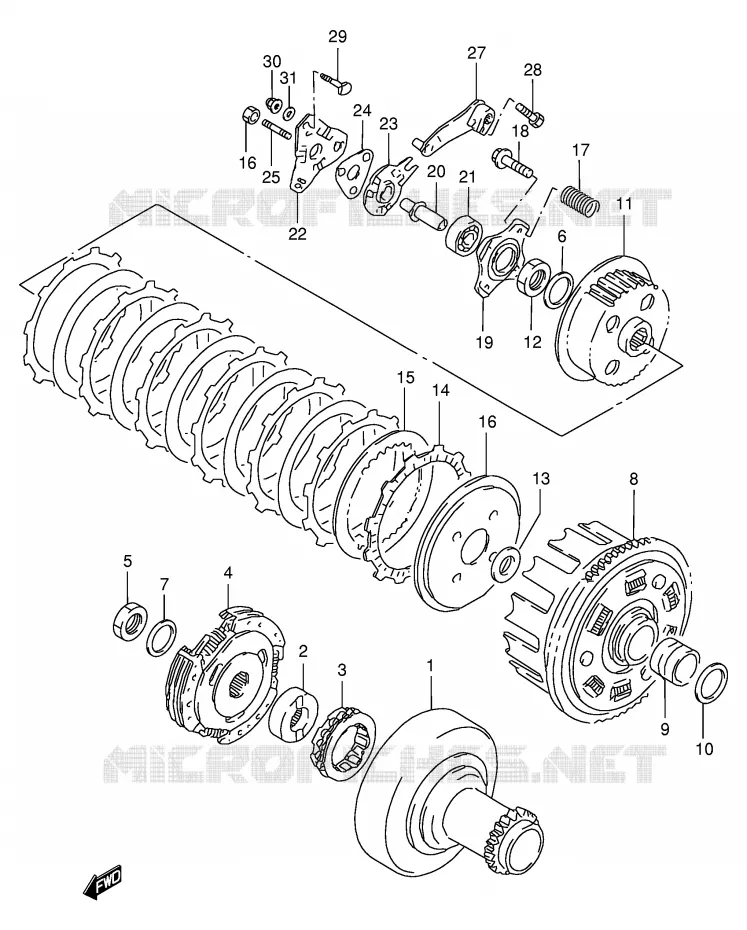 CLUTCH Suzuki QUAD 250 OZARK 2000  LT-F250Y(E24)