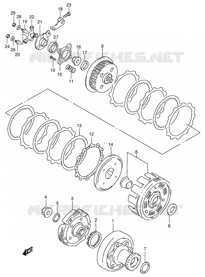 CLUTCH Suzuki QUAD 500 VINSON 2002  LT-F500FK2(E3/E28)