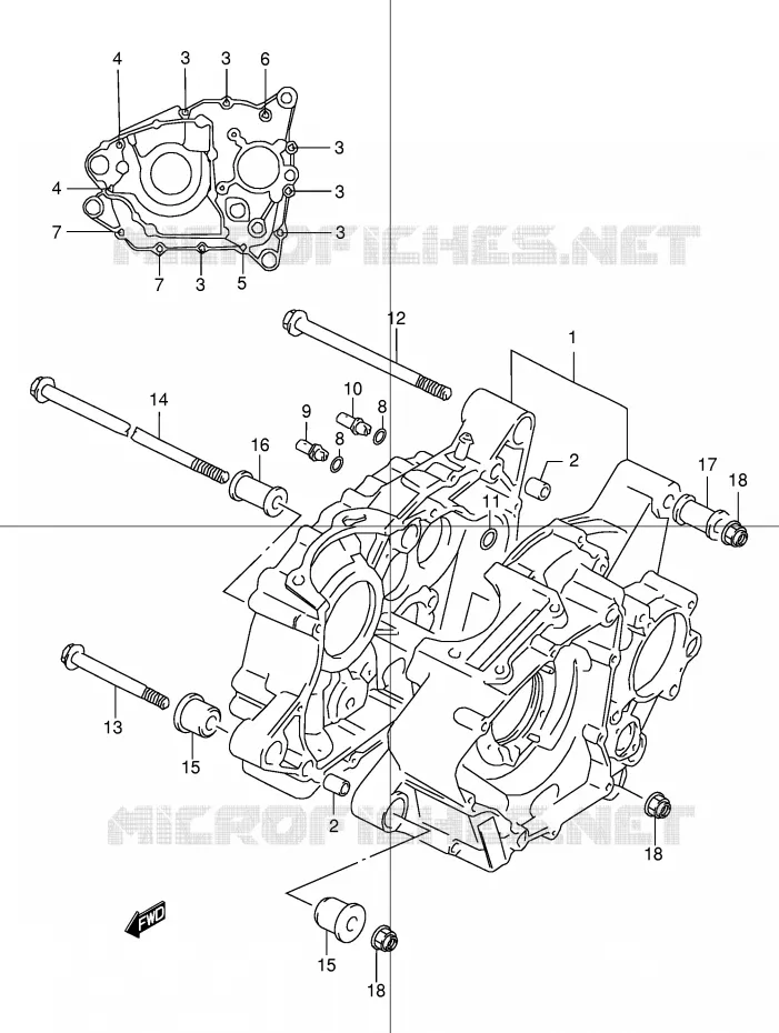 CRANKCASE Suzuki QUAD 160 OZARK 2002  LT-F160K2(P24)