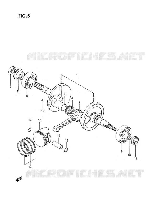 CRANKSHAFT Suzuki QUAD 250 KINGQUAD 1993  LT-F4WDP(E2)